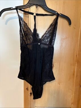 Guess Black Lace Mesh Bodysuit